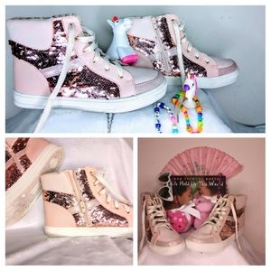Pink Justice Glam Sequine Tennis Shoes